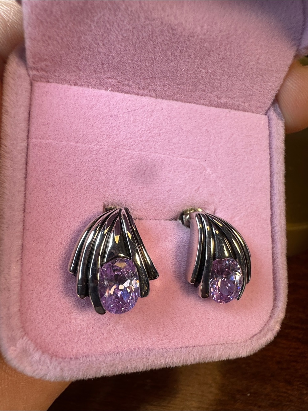 3075-Swarovski Crystal Element Silvertone post earrings.